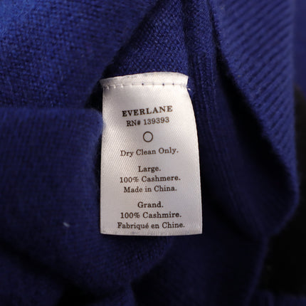 EVERLANE 100% Cashmere Turtleneck Sweater Blue Oversized Long Sleeve Women's L