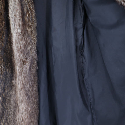 REVILLON Fox Fur Coat Saks Fifth Ave Brown and White Authentic Luxury Women's M