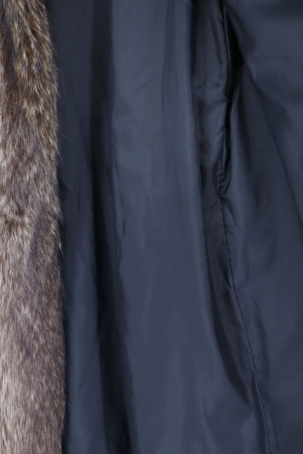 REVILLON Fox Fur Coat Saks Fifth Ave Brown and White Authentic Luxury Women's M