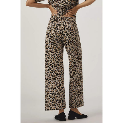 Maeve The Ettie Wide Leg Jeans Leopard Edition Crop High Rise Women's 25