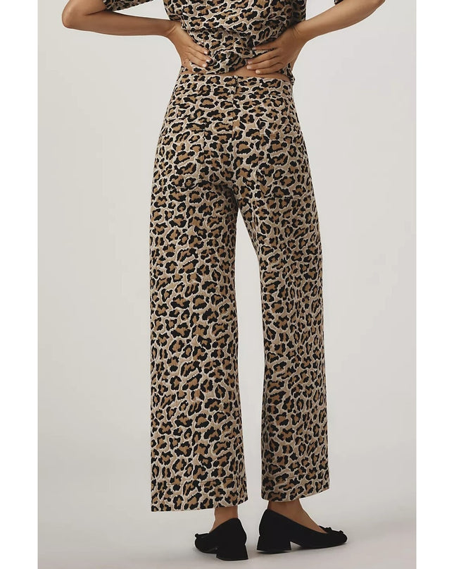 Maeve The Ettie Wide Leg Jeans Leopard Edition Crop High Rise Women's 25