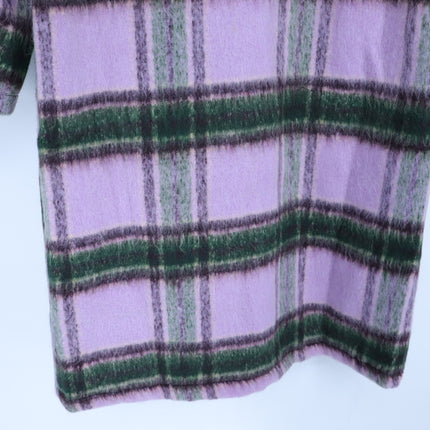 Mystree Plaid Mohair Midi Overcoat NWT Lavender Long Sleeve Women's M