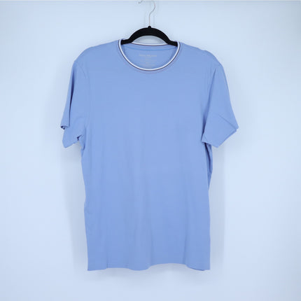 Mack Weldon Silver Pique T-Shirt Chambray White Oxford Short Sleeve Men's M