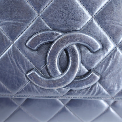 Chanel Vtg 90's Quilted Leather Crossbody Bag Black CC Flap Red Interior Luxury