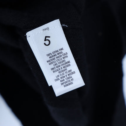 Bonobos Crew Neck Pullover Sweater Black Merino Wool Long Sleeve Men's XS