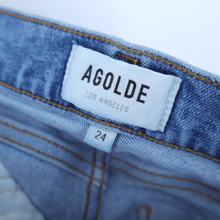 AGOLDE Willow Mid Rise Jean Torch Blue Slim Crop Light Wash Ankle Cut Women's 24