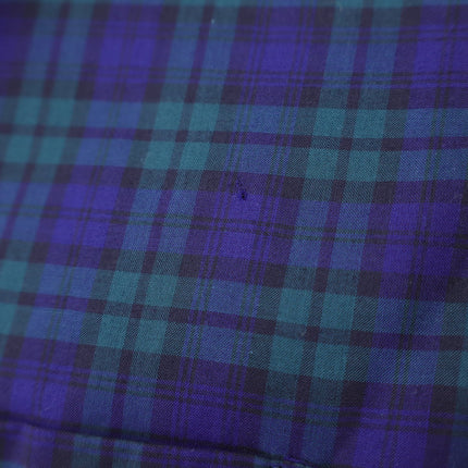 Frank & Eileen Barry Cotton Shirt Navy Green Plaid Button Up Blouse Women's XS