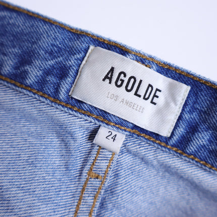AGOLDE 90's Distressed Straight Leg Jeans Blue Light Wash 5 Pocket Women's 24
