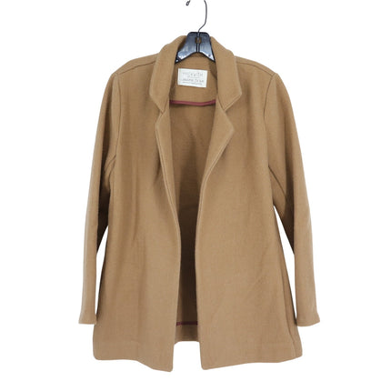 Hackwith Design House Wool Open Blazer Camel Long Sleeve Women's M