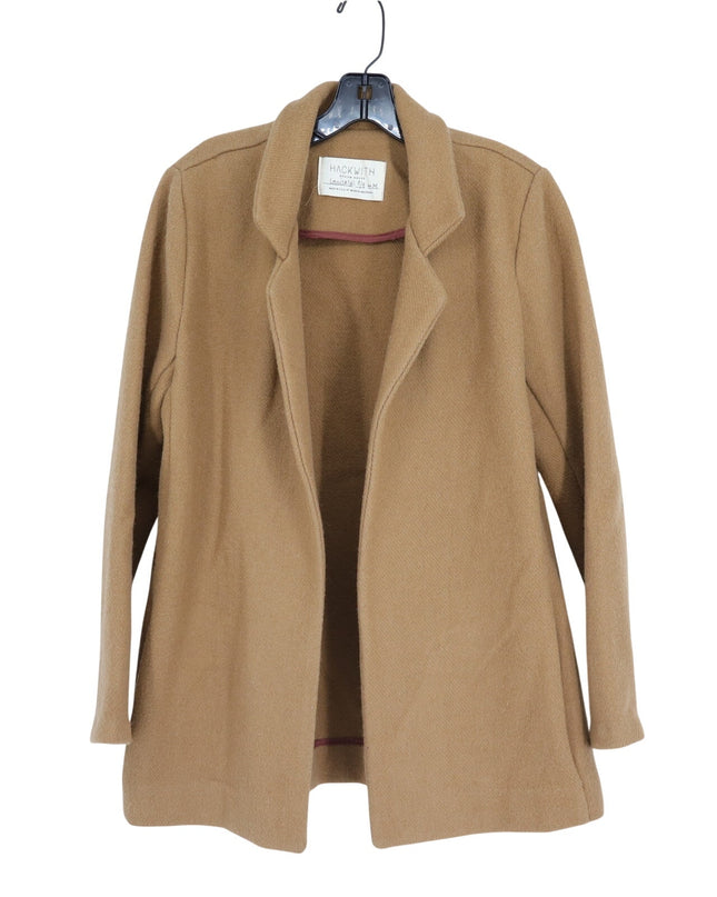 Hackwith Design House Wool Open Blazer Camel Long Sleeve Women's M