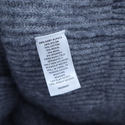 Nordstrom V-Neck Ribbed Pullover Sweater Gray Long Sleeve Women's L