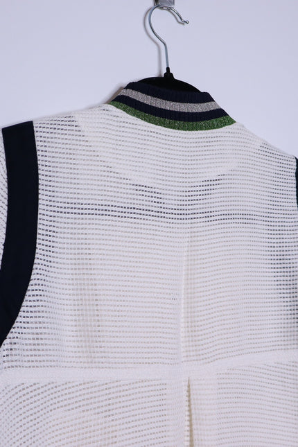 VERONICA BEARD Smith Rib Trim Jacket Off White Black Bomber Casual Women's 2