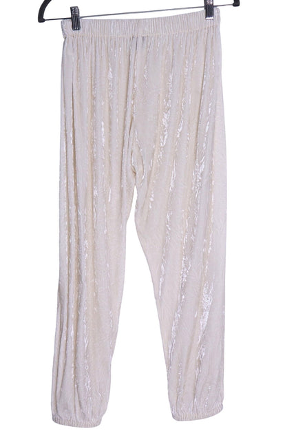FORTE_FORTE Crush Velvet Joggers Ivory Pull On Relaxed Fit Women's 0/ US 0-2