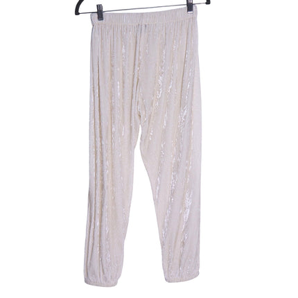 FORTE_FORTE Crush Velvet Joggers Ivory Pull On Relaxed Fit Women's 0/ US 0-2