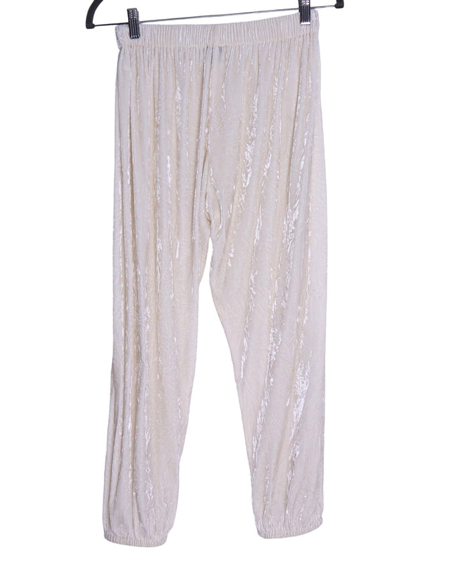 FORTE_FORTE Crush Velvet Joggers Ivory Pull On Relaxed Fit Women's 0/ US 0-2