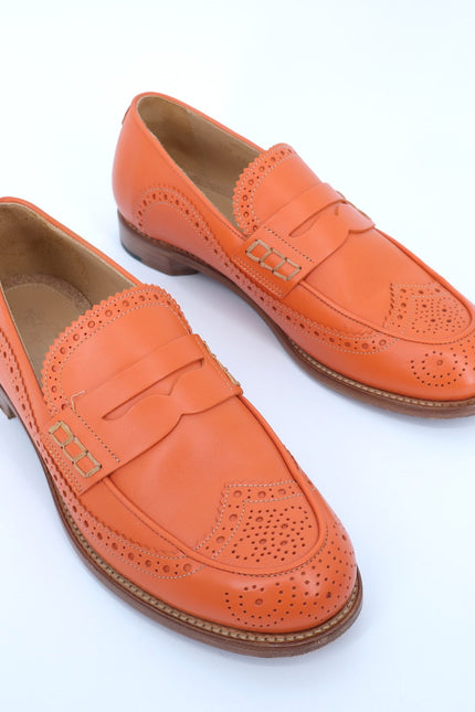 THE OFFICE OF ANGELA SCOTT Ms. Charlotte Orange Penny Loafers Women's 38.5/US8.5