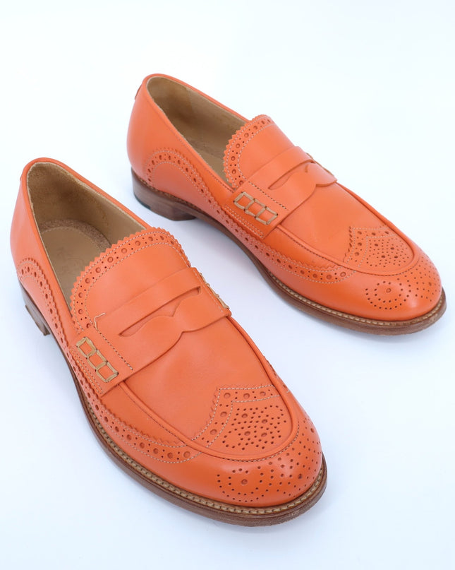 THE OFFICE OF ANGELA SCOTT Ms. Charlotte Orange Penny Loafers Women's 38.5/US8.5