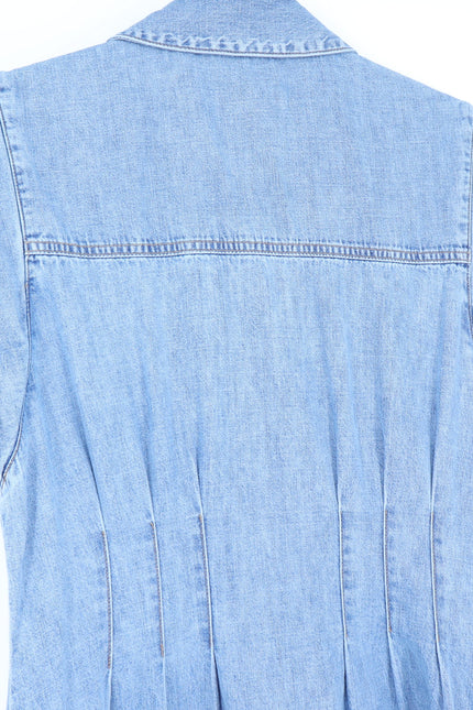 VERONICA BEARD Ruben Midi Dress Pebble Stone Denim Button Front Women's 10