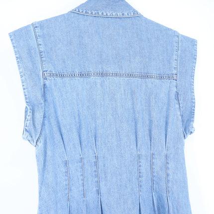 VERONICA BEARD Ruben Midi Dress Pebble Stone Denim Button Front Women's 10