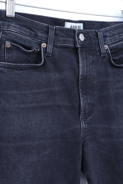 AGOLDE Harper Wide Leg Jeans Radius Black Mid Rise Zip Fly Women's 24