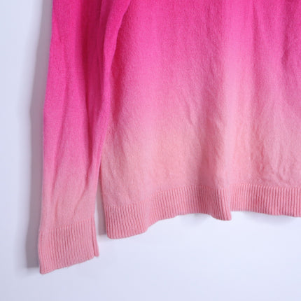 ALICE + OLIVIA Gleeson Cashmere Sweater Dip Dye Ombre Pink Long Sleeve Women's L
