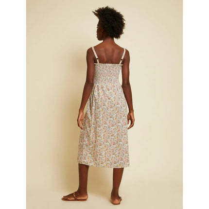 Nation Ltd Embry Midi Dress Dear Abby Floral Smocked Strappy Sleeve Women's XS