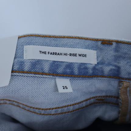 Denim Forum The Farrah Cargo Jeans Bleach Bleu NWT High Rise Women's 25