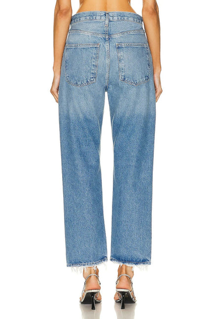 AGOLDE 90's Distressed Straight Leg Jeans Blue Light Wash 5 Pocket Women's 24