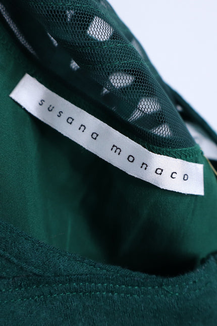 SUSANA MONACO NWT Wool Blend Sheath Mini Dress Malachite Green Women's 4