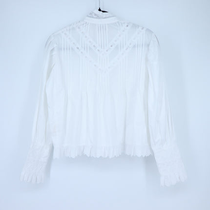 Mille Georgina Top White NWT Lace Button Front Long Sleeve Blouse Women's XS