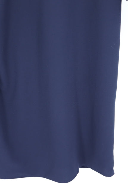 VERONICA BEARD Wright Crepe Midi Shirt Dress Navy Button Down Women's 12