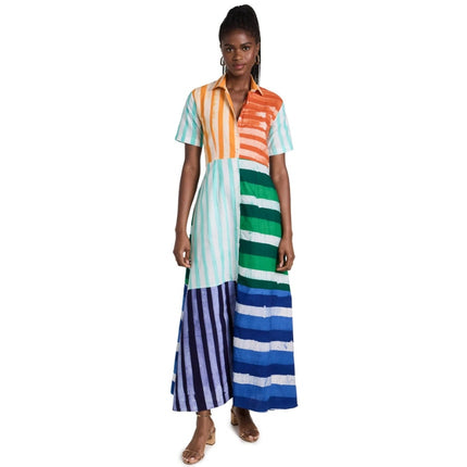 STUDIO 189 Hand Batik Shirt Dress NWT Mixed Print Cotton Multicolor Women's XS