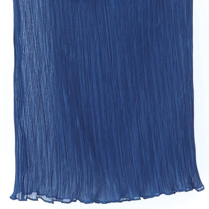 Worth Pleated Pencil Midi Skirt Ink Blue NWT Semi Sheer Women's SP