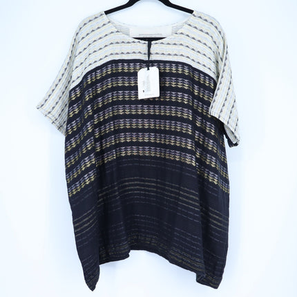 ACE & JIG Nile Metallic Tunic Top Black NWT Lurex Oversized Lagenlook Women's L
