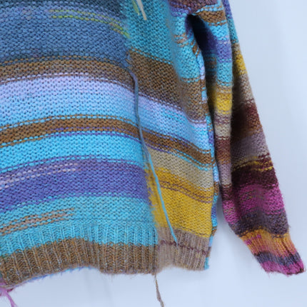 BDG Undone Spacedye Pullover Sweater Purple Multicolor Knit Jumper Women's M