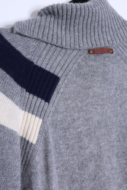 ALPS & METERS Ski Race Knit Sweater Gray Wool Cashmere Long Sleeve Women's L