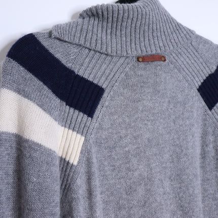 ALPS & METERS Ski Race Knit Sweater Gray Wool Cashmere Long Sleeve Women's L