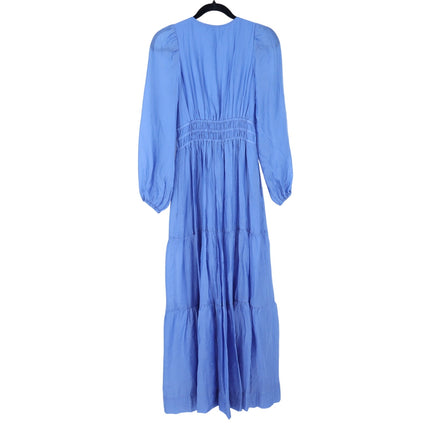 by Anthropologie The Somerset Maxi Dress Blue NWT Popover Long Sleeve Women's XS