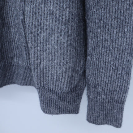 Nordstrom V-Neck Ribbed Pullover Sweater Gray Long Sleeve Women's L