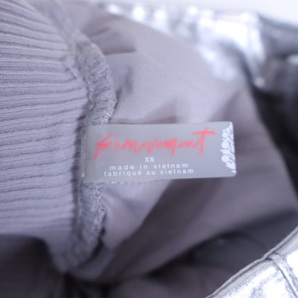FP MOVEMENT Mesmerize Me Shine Pants NWT Silver Cargo Pull On Women's XS