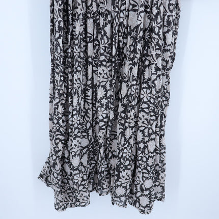 Daughters of India Kyra Maxi Dress Pepper Black NWT Jaal Block Print Women's S