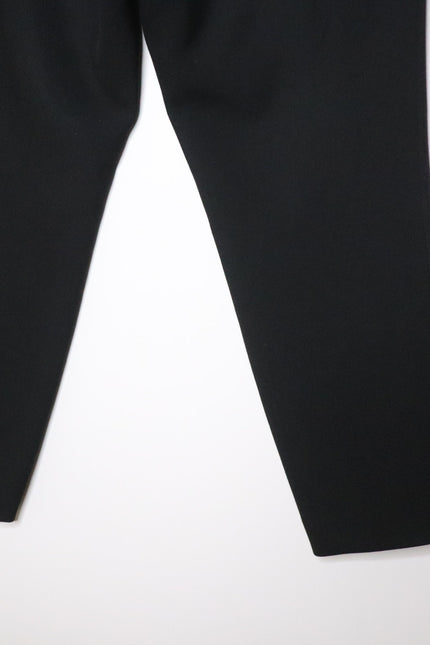 ST JOHN NWT Black High Rise Tapered Trousers Zipped Pocket Ponte Knit Women's 12