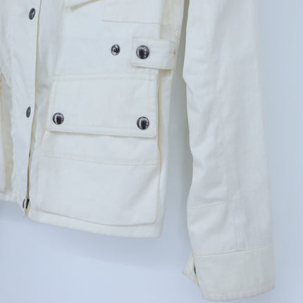 Belstaff Vintage Motorcycle Jacket White Lightweight 4 Pocket Women's S