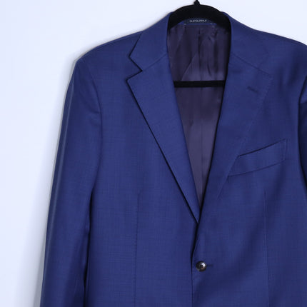SUITSUPPLY Lazio Slim Sport Coat Mid Blue Wool Single Breasted Men's 50/US 40