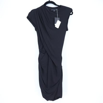 Alexander Wang Asymmetric Draped Dress Black NWT Cotton Jersey Women's 2