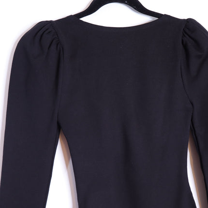 LPA Sweetheart Bodysuit NWT Black Long Sleeve Thong Cut Women's XS
