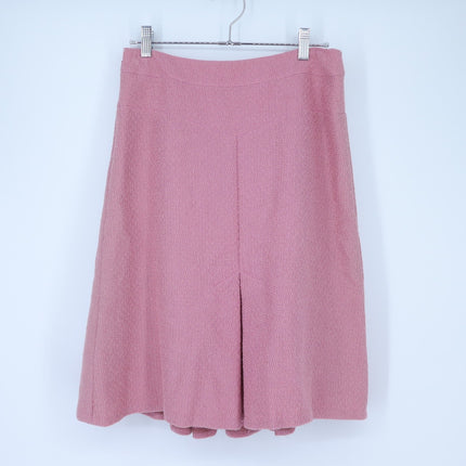 Chanel Coco Mark Tweed Skirt Mauve Pink Pleated Summer Wool Women's 40/US 8