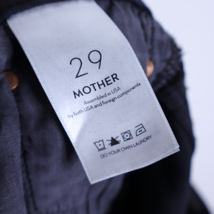 MOTHER Black The Insider Crop Step Fray Jeans Night in Paris Women's 29