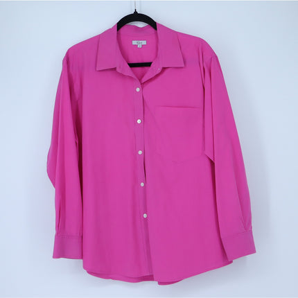 Rails Arlo Shirt Azalea Pink Button Up Long Sleeve Relaxed Fit Women's M