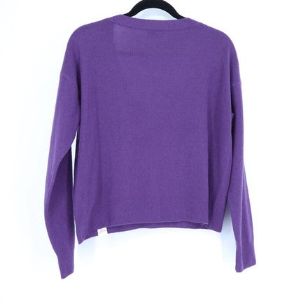 OTTOD'AME V Neck Sweater Purple Cashmere Wool Long Sleeve Pullover Women's 4/S
